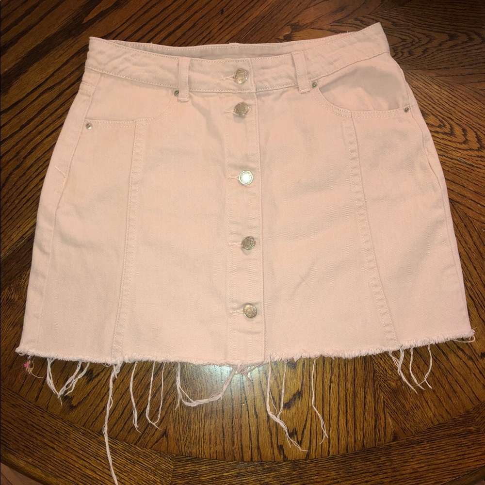 Pink button up skirt
